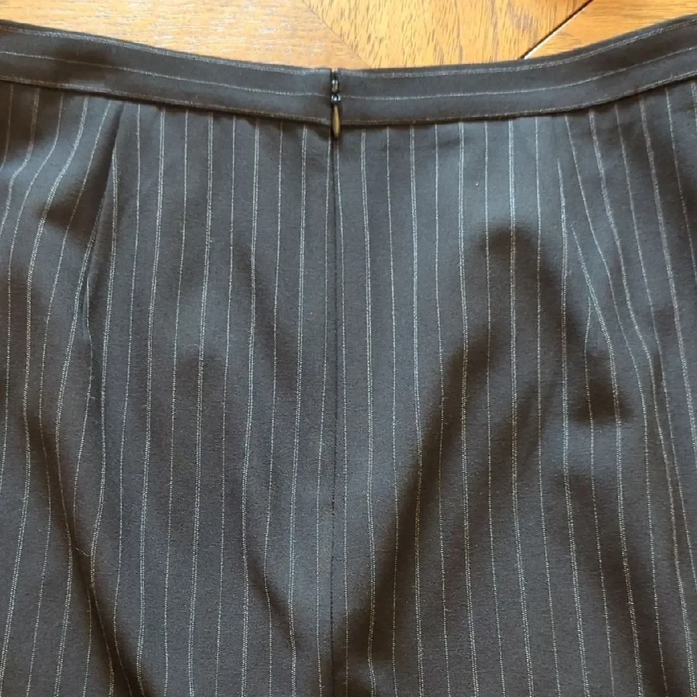 Michael Kors Black Pinstripe Pencil Skirt Work Wear Professional Academia